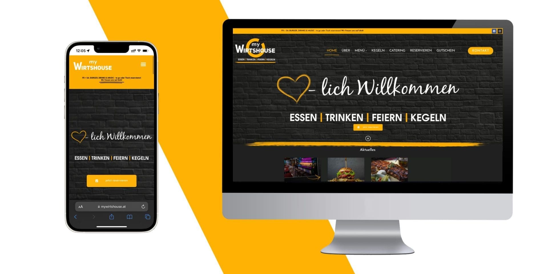 Webseite Mywirtshouse – Design & Umsetzung
