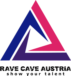 RaveCave Logo + Schriftzug schwarz