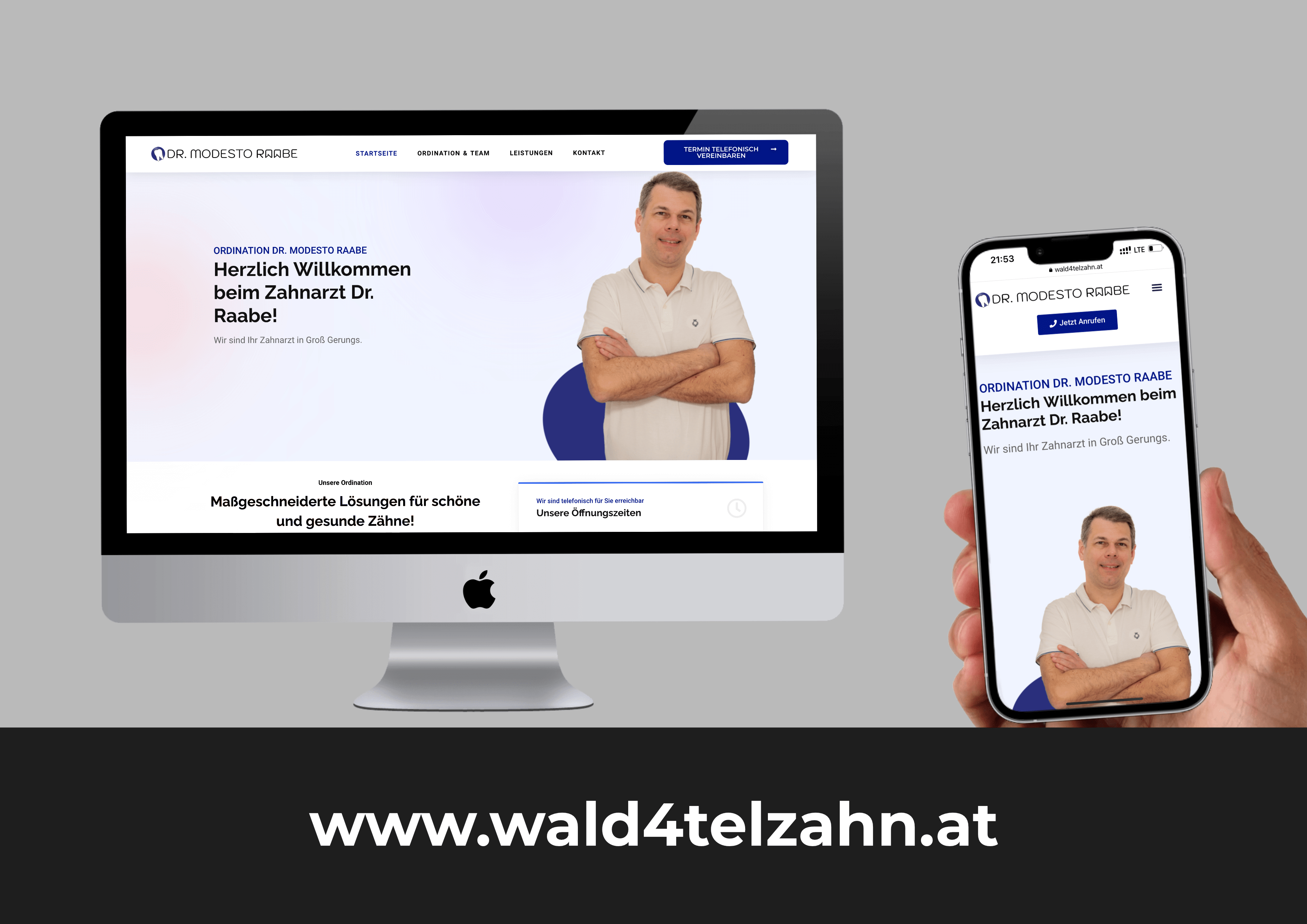 Webseite Design & Umsetzung – Zahnarzt Modesto Raabe aus Groß Gerungs
