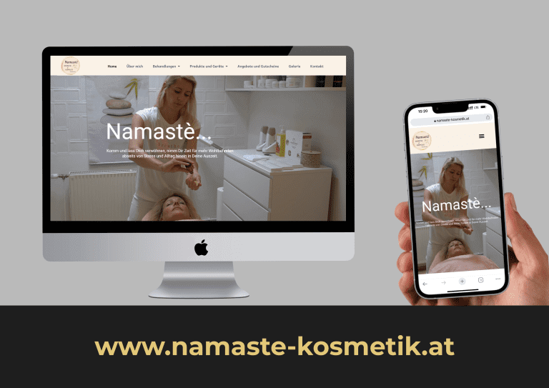 Design & Umsetzung Webseite – Namaste Kosmetik