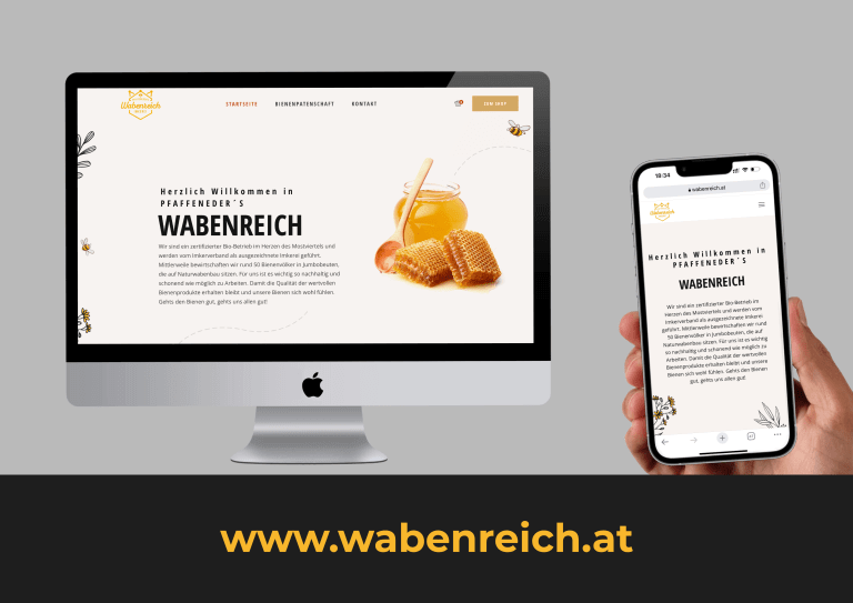 Design & Umsetzung Webseite – Wabenreich in Zusammenarbeit mit mwwm.at
